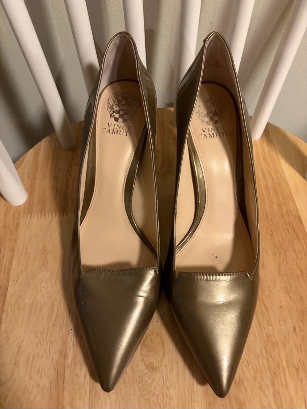 Vince Camuto Women's Metallic Gold Pointed-Toe Pumps